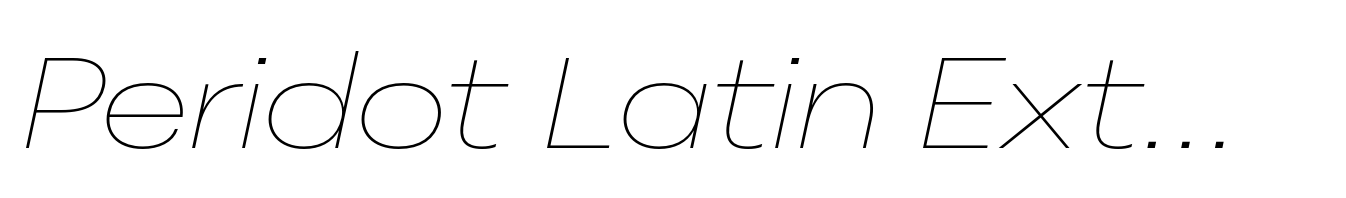 Peridot Latin Extended Thin Italic
